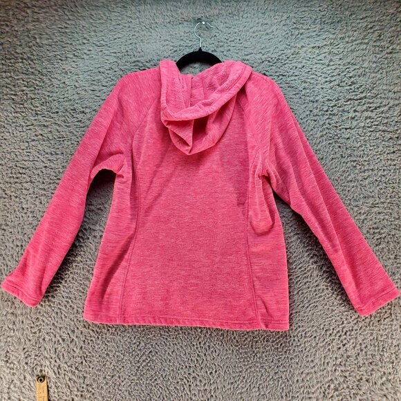 Green Tea Jacket Womens Large Pink Full Zip Polyester Fleece Hoodie - Picture 8 of 9
